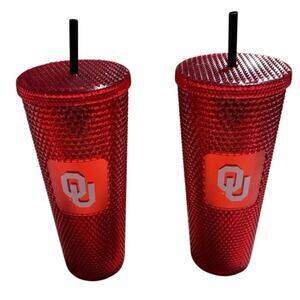 Starbucks Red Studded OU Tumblers Oklahoma Sooners Boomer Sooner